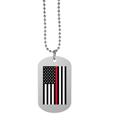 Thin Red Line Coast Guard Flag Tag Necklace